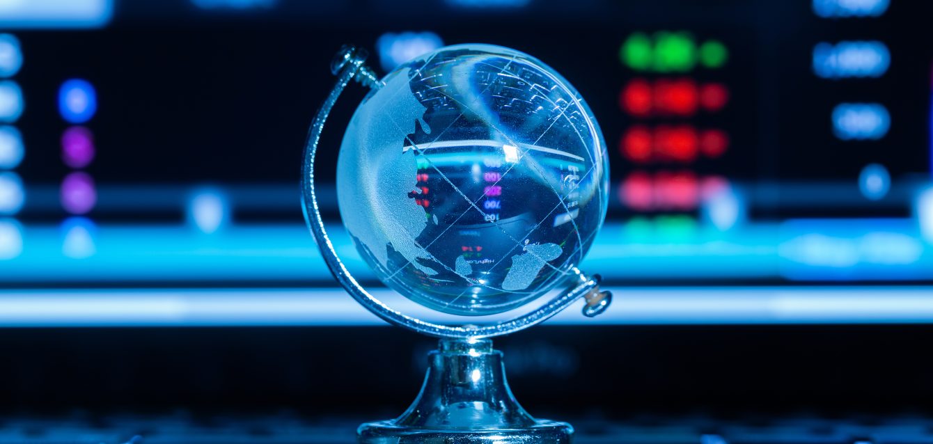 Crystal globe with stock information Crystal globe with stock information
