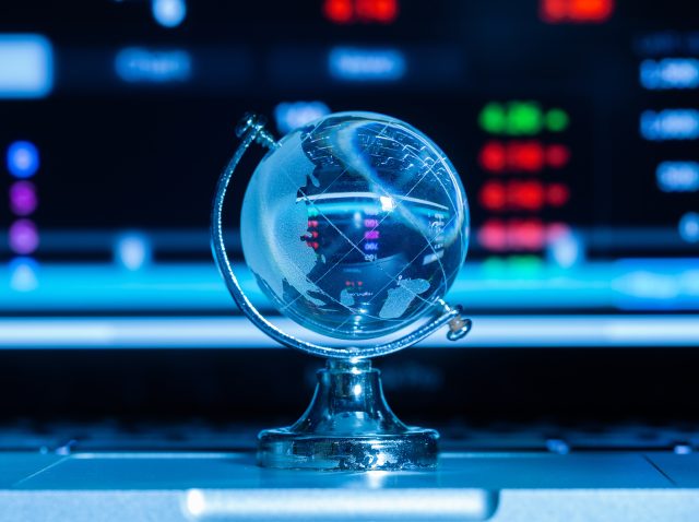 Crystal globe with stock information